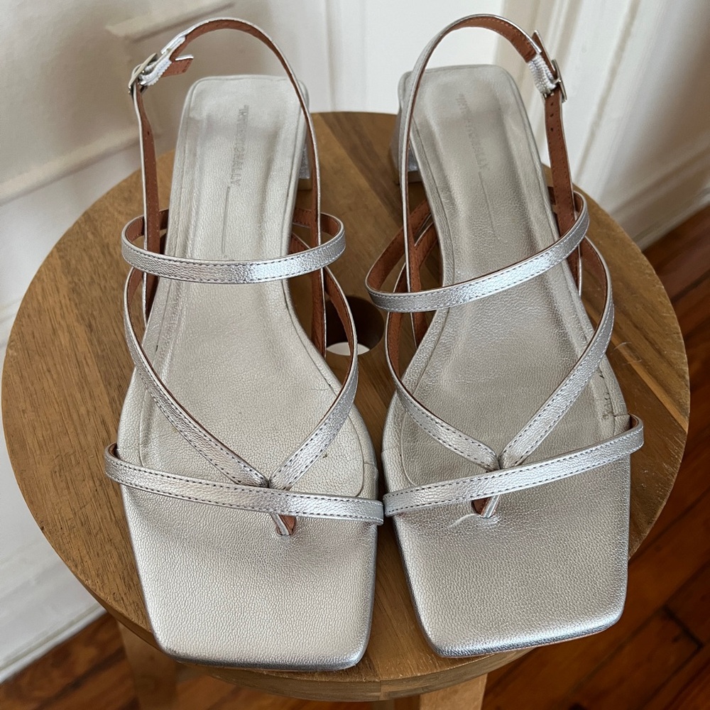 INTENTIONALLY BLANK Silver Strappy Sandals
